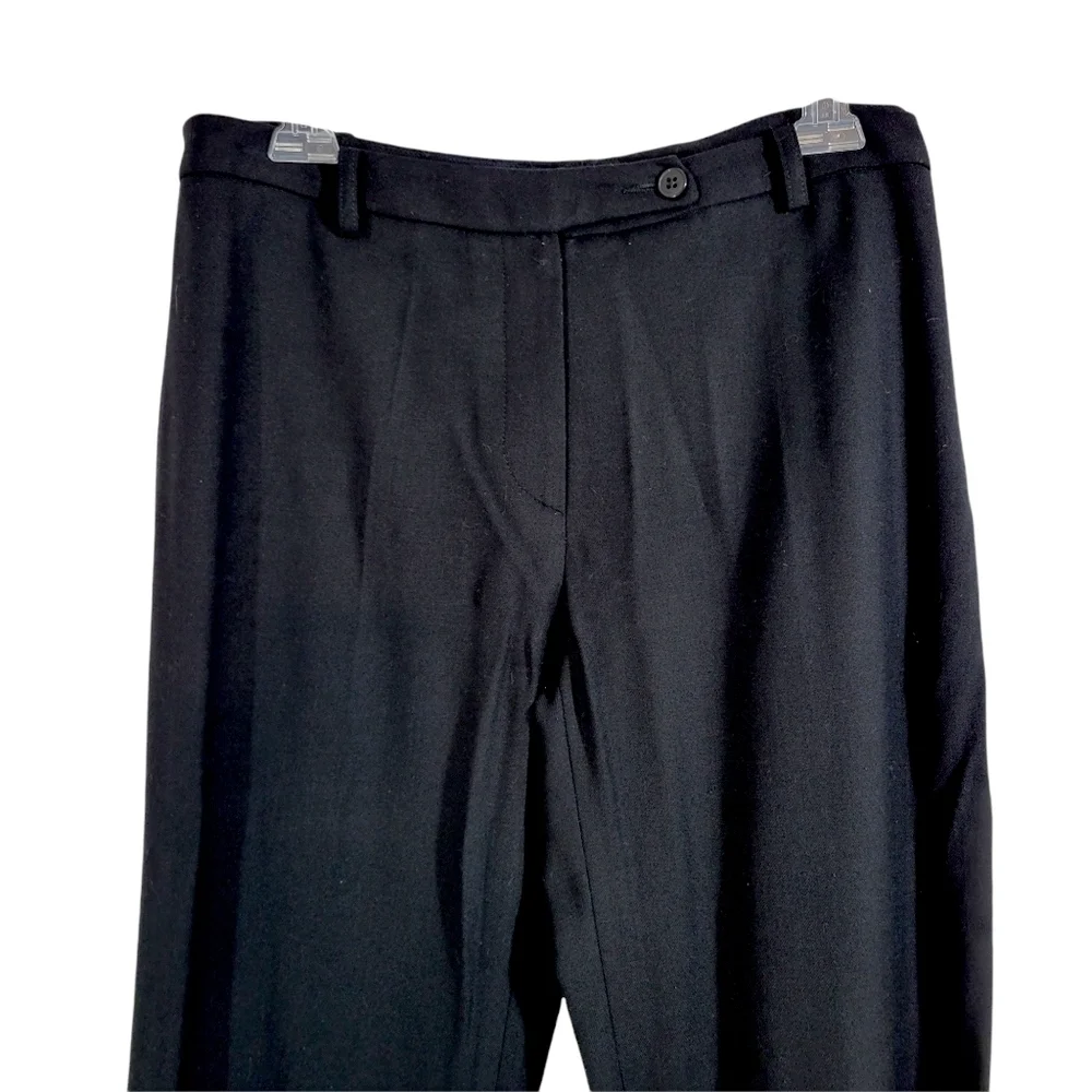 Prada Black Wool Straight Leg High Rise Pants - Picture 2 of 9